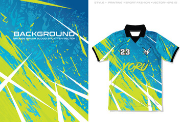 sublimation jersey design graphic template vector background spiky grunge abstract texture pattern sporty shirt soccer football brush splash splatter paint stripes