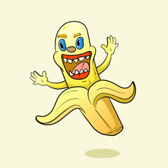 banana character vector suitable for logo purposes, learning media, and others