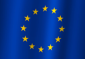 european union national flag 3d illustration close up view