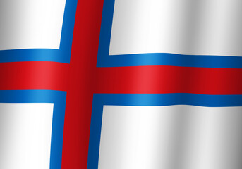 Obraz premium faroe islands national flag 3d illustration close up view