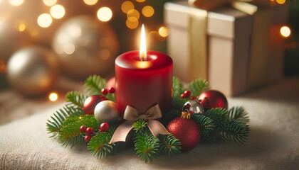 Christmas candles,  candles, xmas, generative ai