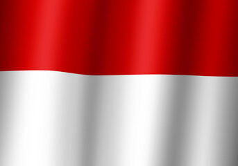 indonesian flag 3d illustration close up view