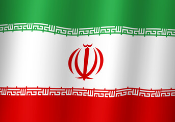 iran national flag 3d illustration close up view