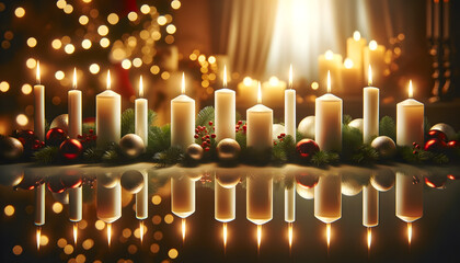 Christmas candles,  candles, xmas, generative ai