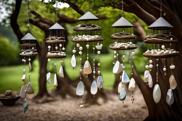 Stones hanging from a tree