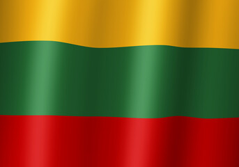 lithuania national flag 3d illustration close up view