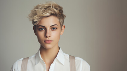 Diligent non-binary, 20s, Western European, blonde hair