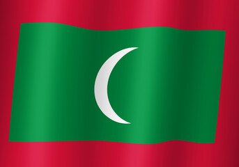 maldive national flag 3d illustration close up view