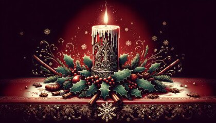 Christmas candles,  candles, xmas, generative ai