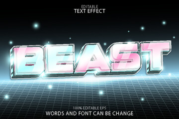 beast editable text effect emboss neon style