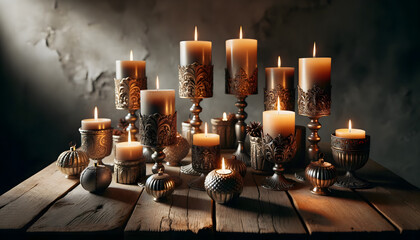 Christmas candles,  candles, xmas, generative ai