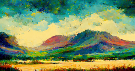 LandScape Painting by Ai Generate Without Artist