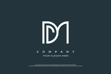 Initial Letter DM or MD Monogram Logo Design Vector Template