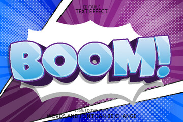 boom editable text effect emboss comic style