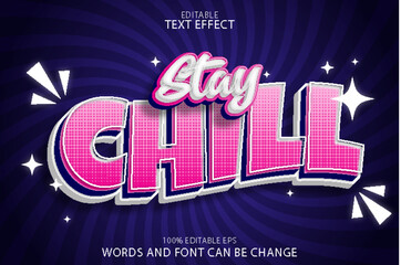 stay chill editable text effect emboss modern style