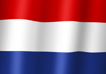 netherlands national flag 3d illustration close up view