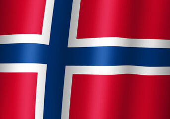 Obraz premium kingdom of norway national flag 3d illustration close up view
