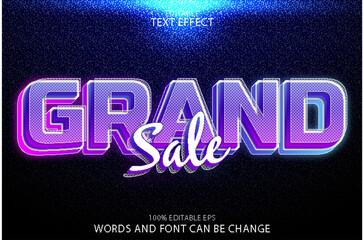 Naklejka premium grand sale editable text effect emboss modern style