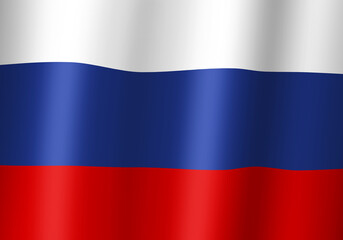 russia national flag 3d illustration close up view