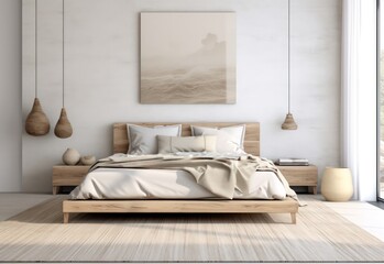 Bedroom wall mockup capturing the soft light in a modern interior