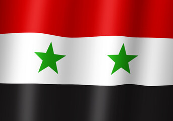 syria national flag 3d illustration close up view