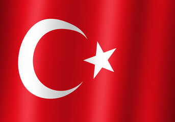 Obraz premium turkey national flag 3d illustration close up view