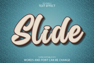 slide editable text effect emboss cartoon style