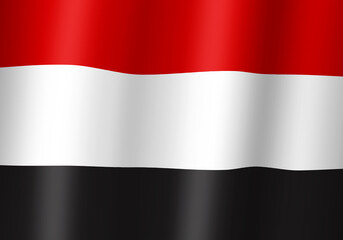 yemen national flag 3d illustration close up view