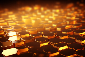 Golden hexagons Polygonal mosaic surface