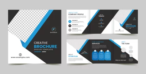 Fotobehang corporate, business, profile square trifold brochure template design  © plus _ stocks