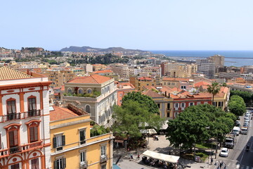 Fototapeta na wymiar Panoramic view over the city of Cagliari, capital of Sardinia, Italy