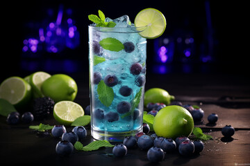 cocktail with lime and ice