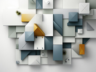 Abstract Geometric Background in Grey and White.