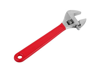 Adjustable wrench isolated on white