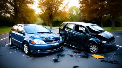 car crash on the road