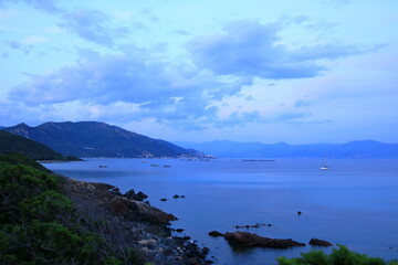 Fototapeta na wymiar Stunning Corsica coastline with rocky beach near Ajaccio, Corsica, France, Europe