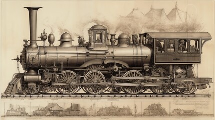 Fototapeta na wymiar a drawing of a train