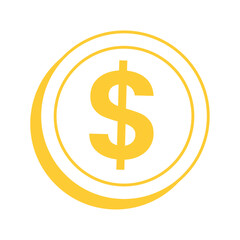 Vector dollar on white background illustration