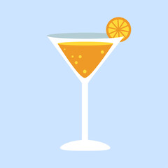 Vector margarita cocktail vector hand drawn illustration in flat style