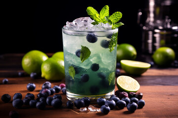 cocktail with lime and mint