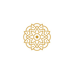 mandala set gold color elements decorative