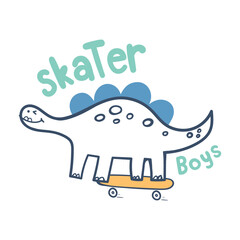 cartoon dinosaur skate board