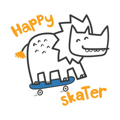 cartoon dinosaur skate board