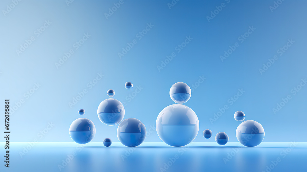 Aufkleber abstract floating spheres 3d rendering empty space background with bubbles