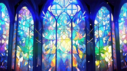 ステンドグラスの窓_1　Generative AI