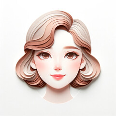 Illustration with a girl's face in an origami style, facial expression