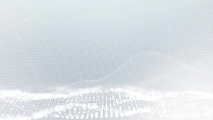 Abstract white particle business corporate digital technology on elegant clean gray Background. Modern motion pattern graphic network cyberspace concept. - Powered by Adobe