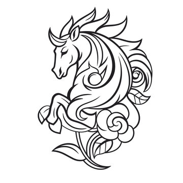 Beautiful Unicorn Petals Flowers, Coloring Pages Png
