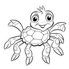 Cartoon Turtle Starfish Crab Undersea , Coloring Pages Png