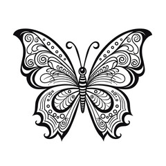 Coloring Page Butterflies Flowers Simple, Coloring Pages Png